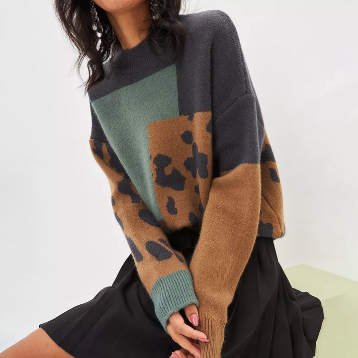Kvinders sweater med kreativ mønsterblanding og komfortabel pasform Stilla