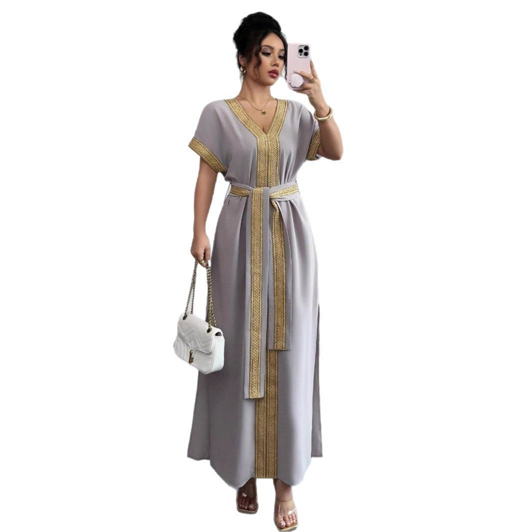 Dame Elegant Maxikjole med bæltetaske Stilla