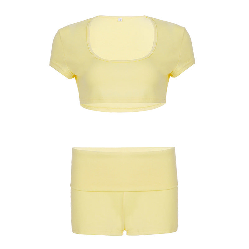 Dame Crop-Top og Shorts Sæt Skovae