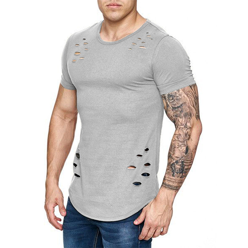 Herrer Trendy T-shirt med unikke Cut-Outs Stilla