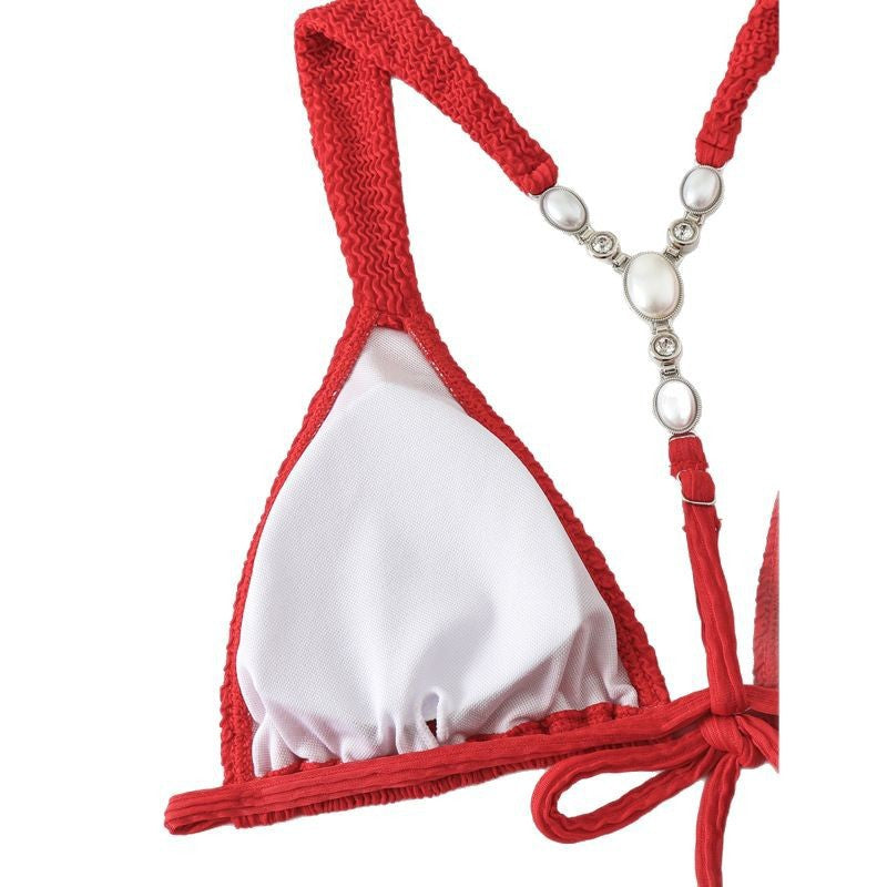 Dame triangelbikini med raffinerede knuder og kvalitets hækle-design Skovae