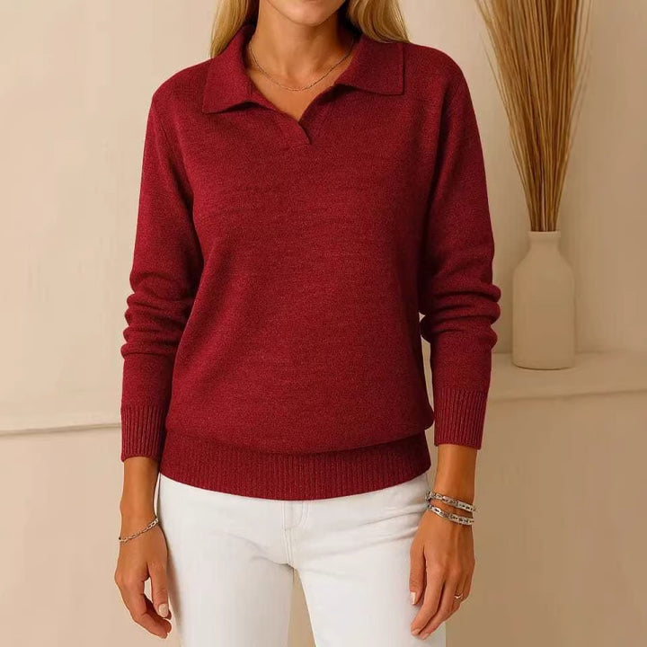 Kvinders høj kvalitet polo-stil sweater Stilla