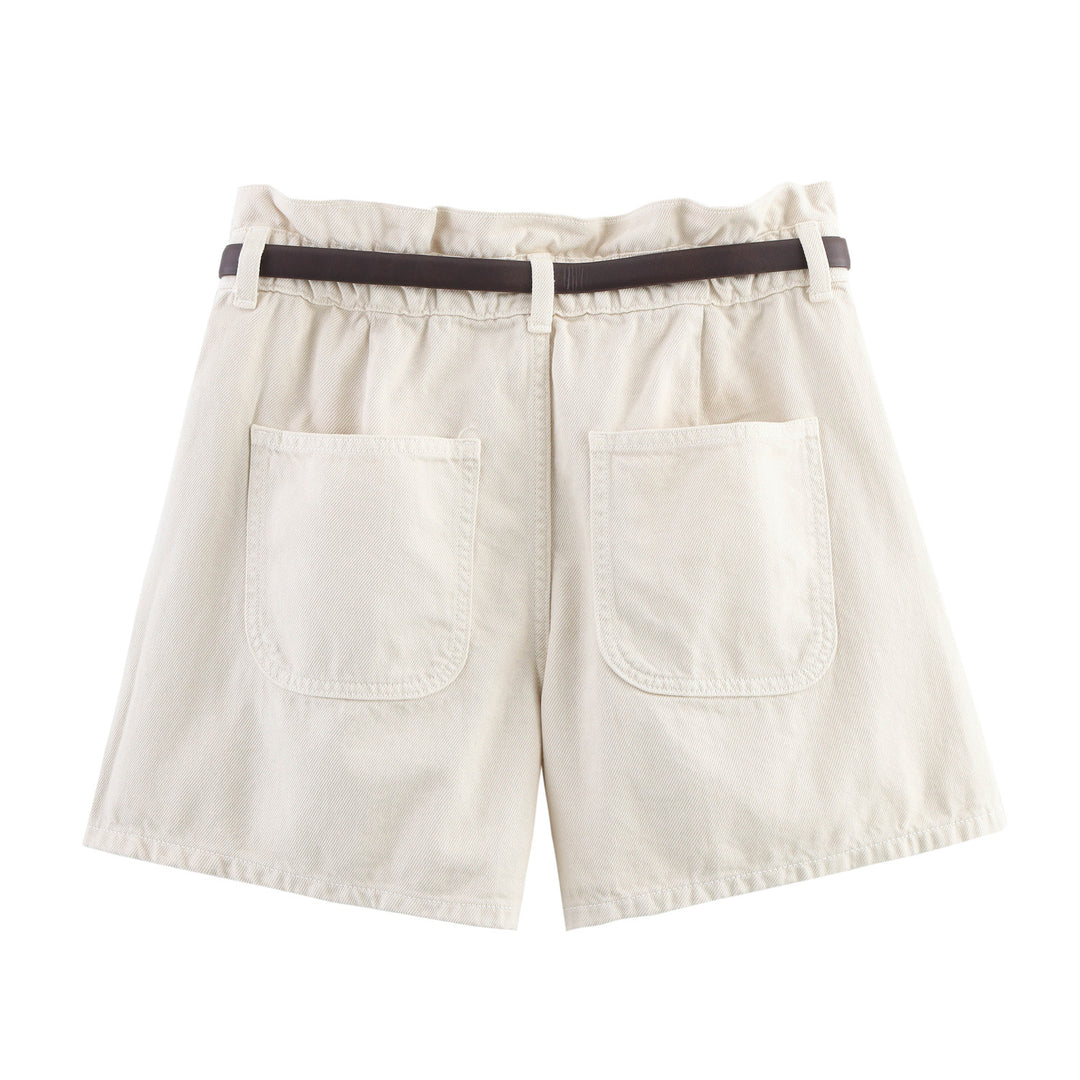 Dame Casual Højtaljede Chino Shorts med Bælte Stilla