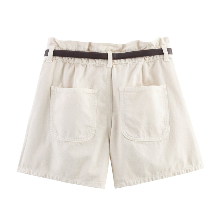 Dame Casual Højtaljede Chino Shorts med Bælte Stilla