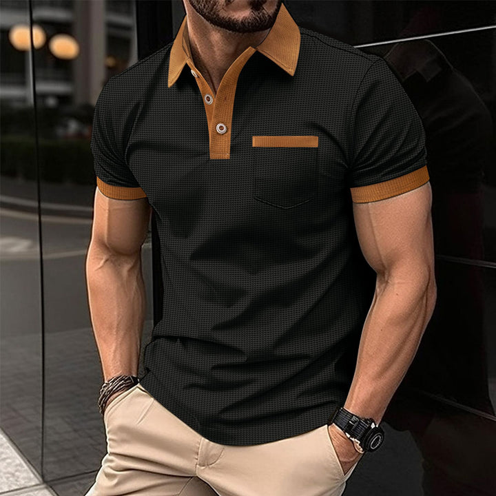 Herrer elegant polo t-shirt med struktureret krave og modige accenter Stilla