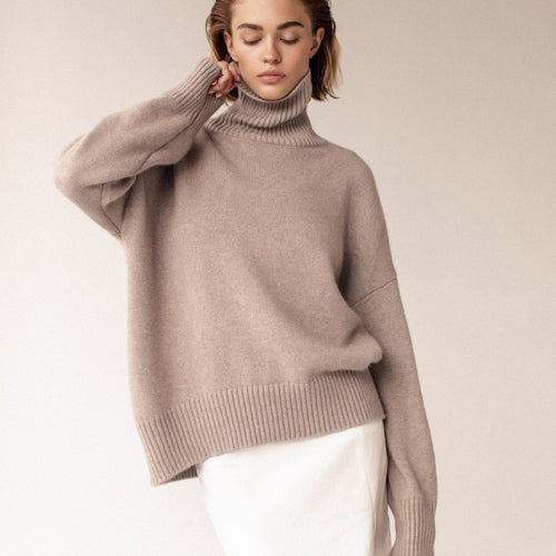 Dame hyggelig rullekrave sweater Stilla