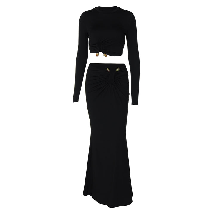 Dame Crop-Top og Nederdel med Cut-Out-Design Stilla