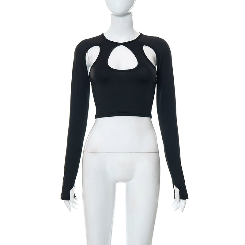 Dame Crop-Top med innovativt Cut-Out-design Stilla