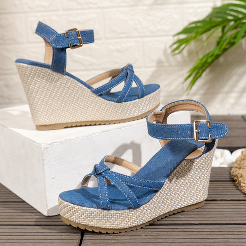 Damer Wedge Sandaler med elegant rem-design Stilla
