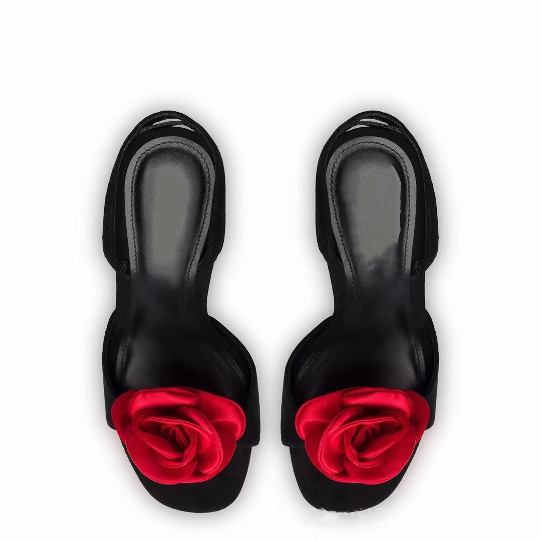 Femme Elegante Slingback Hæl Sandaler med floral accent Stilla