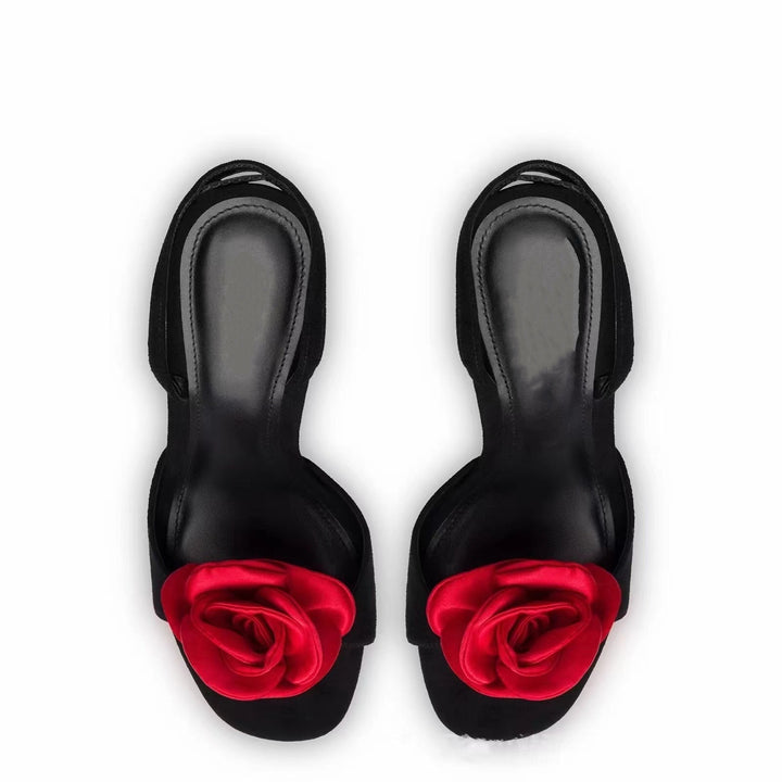 Femme Elegante Slingback Hæl Sandaler med floral accent Stilla