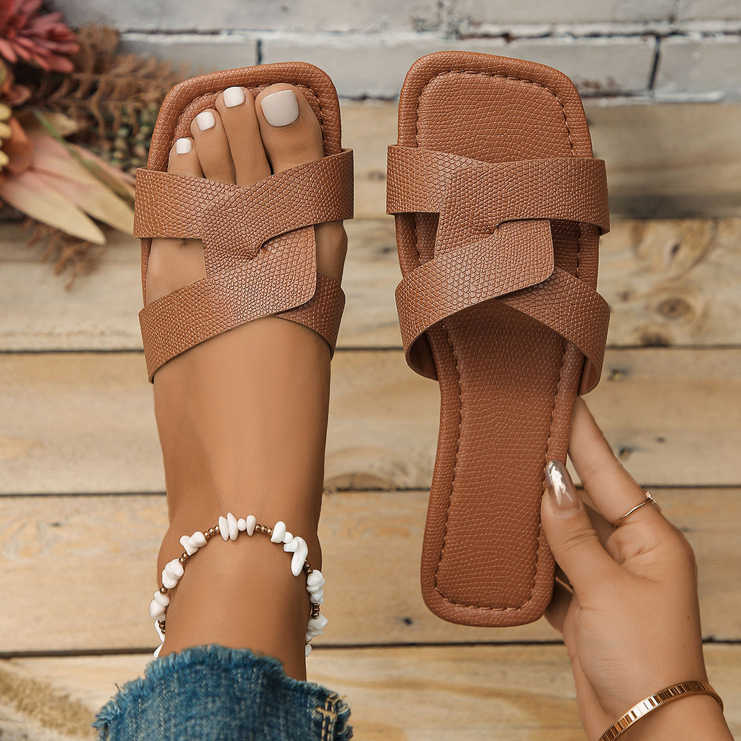Dame nutidige krydsrem slide sandaler Stilla
