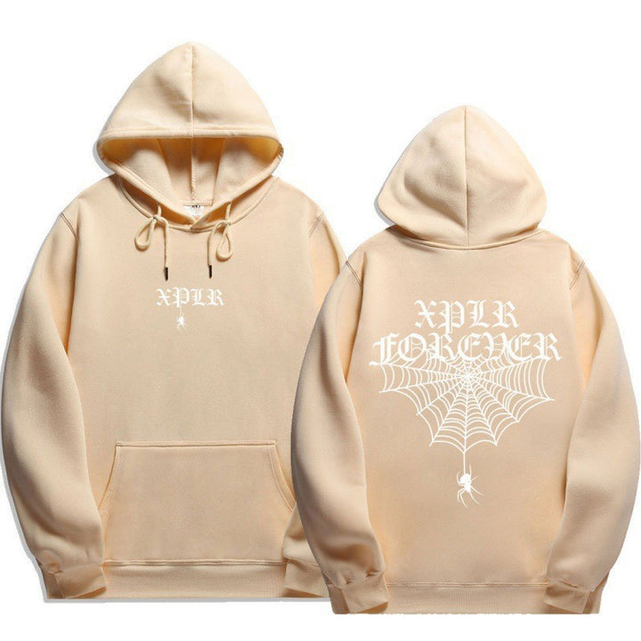 Kvinders hoodie med seje grafiske prints og kængurulomme Skovae