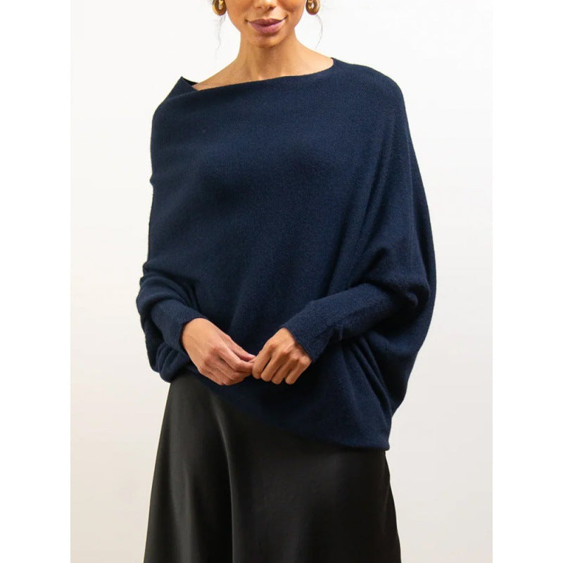 Dame plus size sweater med elegant snit og asymmetrisk detaljer Stilla