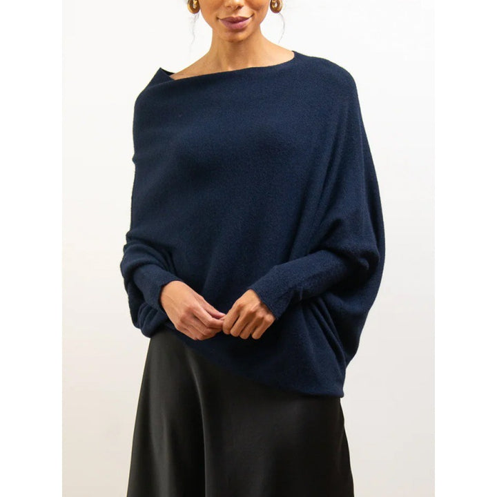 Dame plus size sweater med elegant snit og asymmetrisk detaljer Stilla