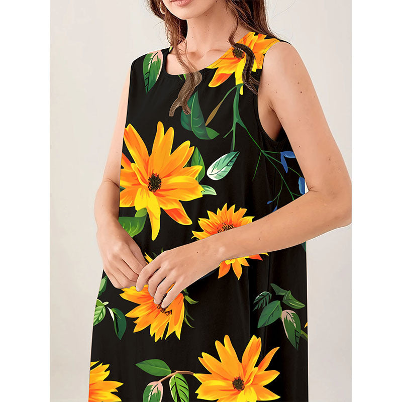 Dame maxikjole med blomsterprint Stilla