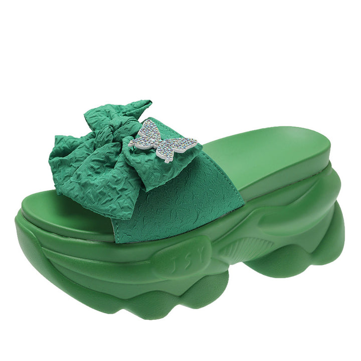 Dame platform sandaler med dekorativt bånd-design og glitrende accenter Stilla