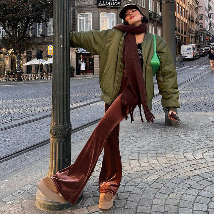 Dame Flæset Stretchbukser Stilla
