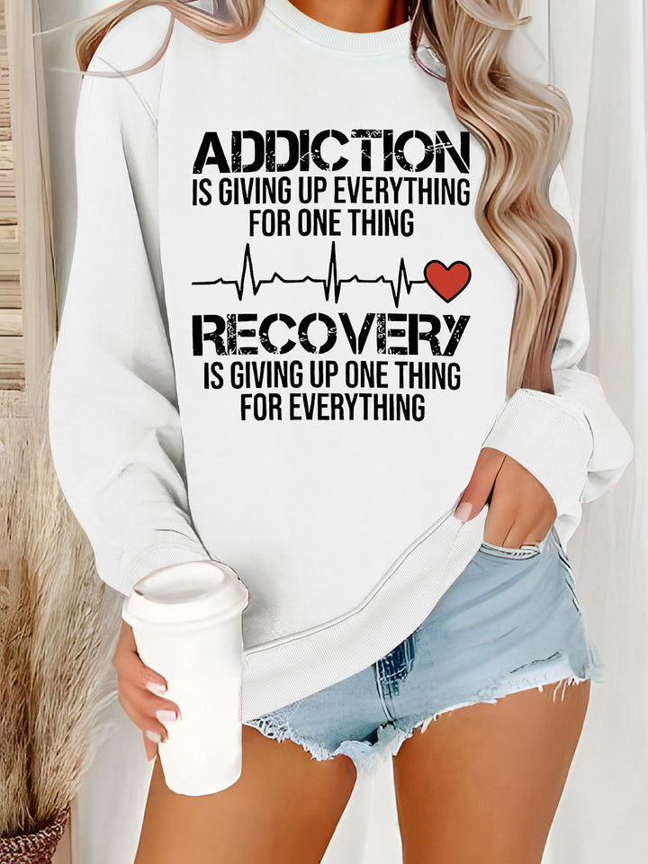 Kvinders sweatshirt med inspirerende print og afslappet snit Stilla
