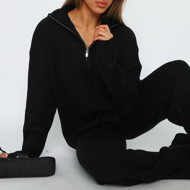 Dame komfortable og stilfulde sweatshirt-buks kombination Stilla