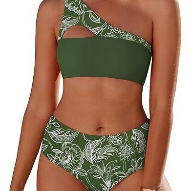 Femme Enkel-Skulder Floral Bikini Sæt Stilla
