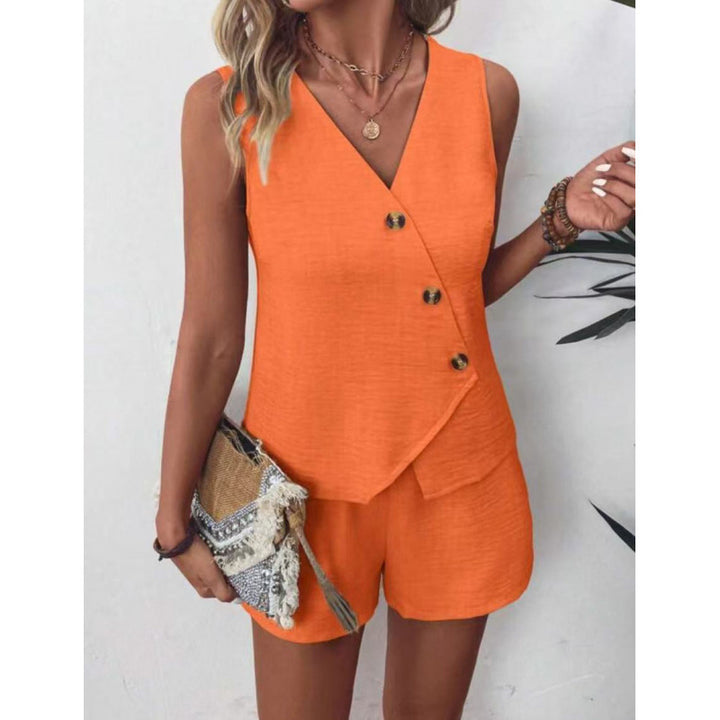 Dame Smart Casual Wrap Top og Shorts Sæt Stilla