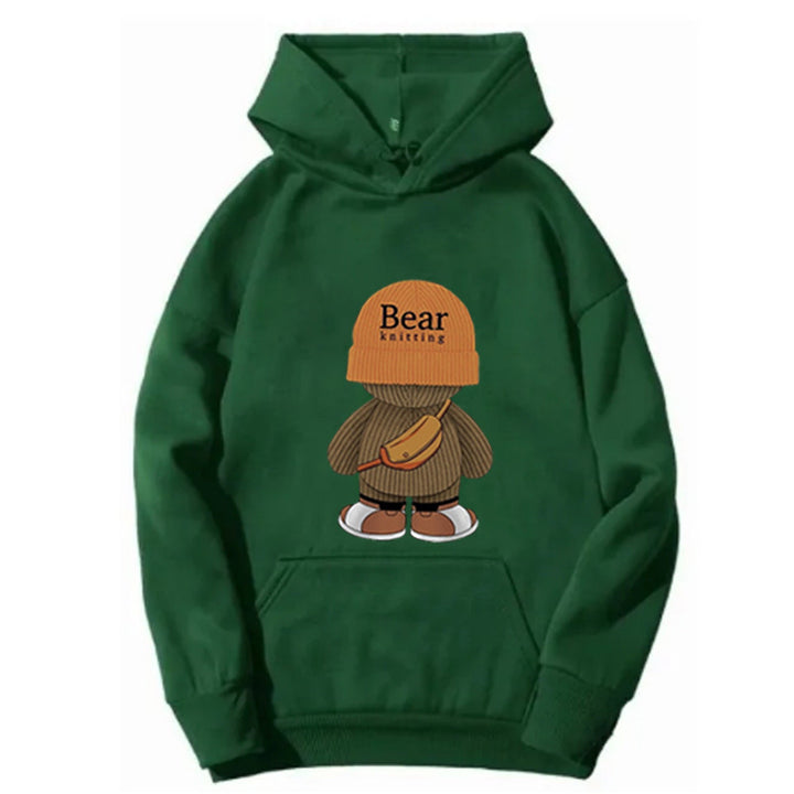 Dame hoodie med legende bjørnedesign og høj kvalitet fleece Skovae