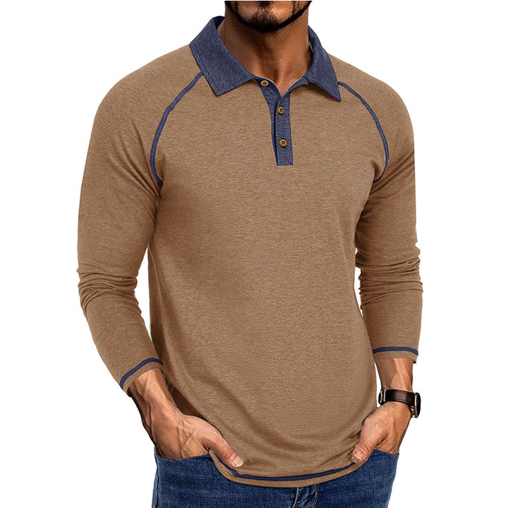 Herren Poloshirt med kontrasterende accenter og innovativ krave Stilla