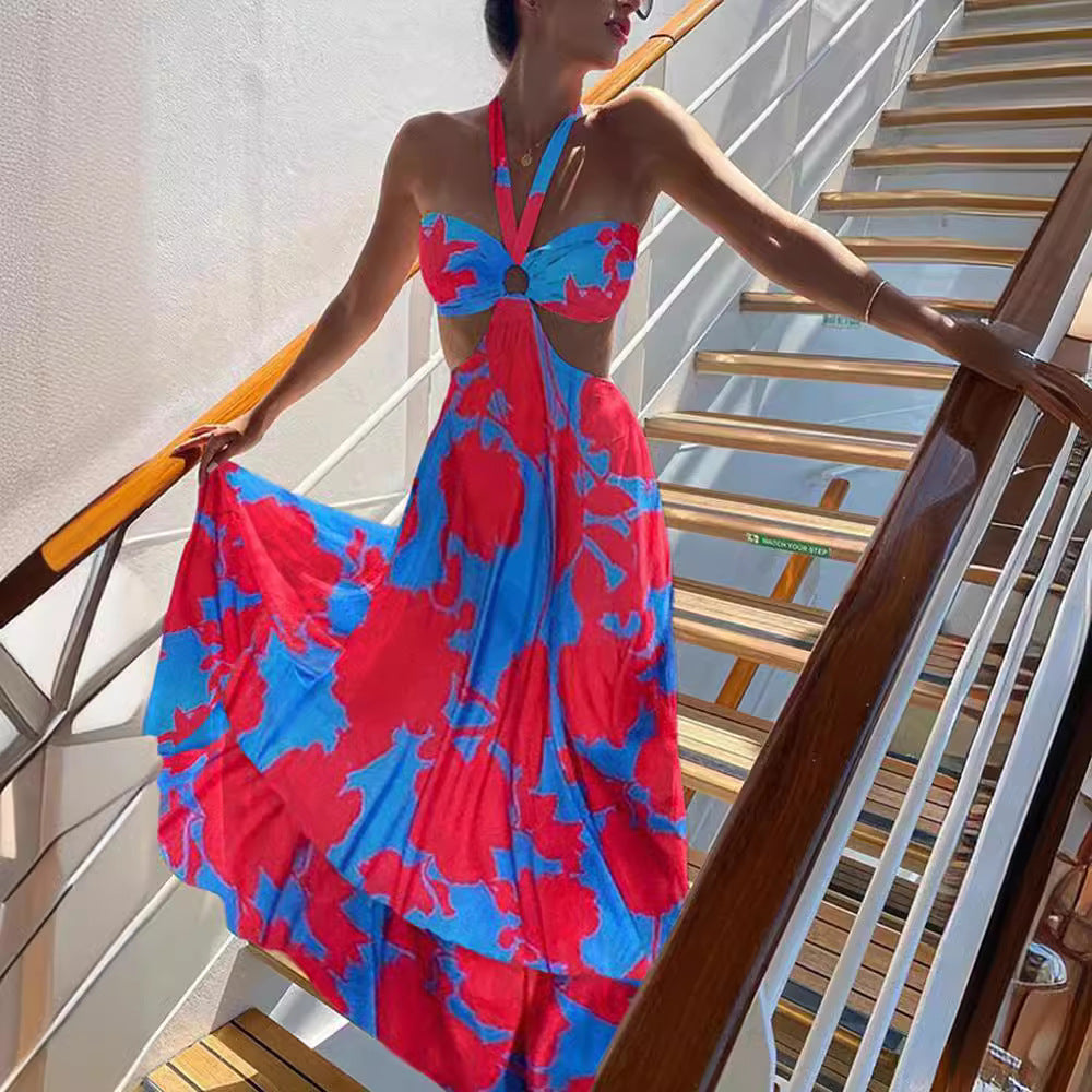 Damer Langt Boho-Kjole med skåret design og halsudskæring Stilla