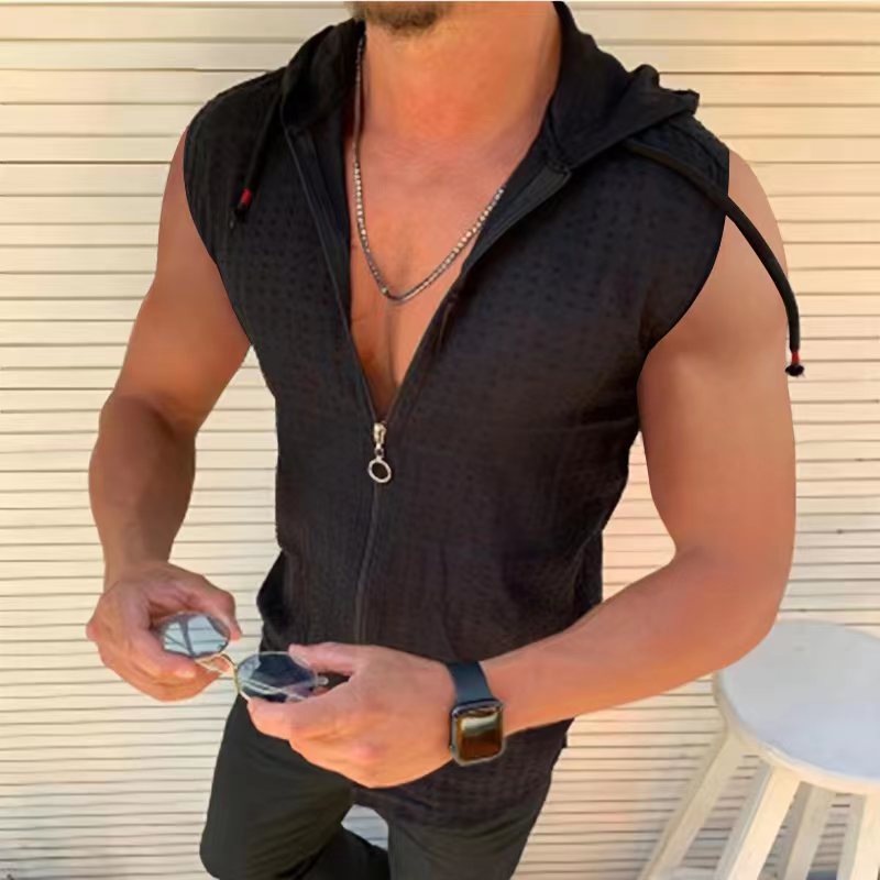 Mænds ærmeløs Performance Zip Hoodie Stilla