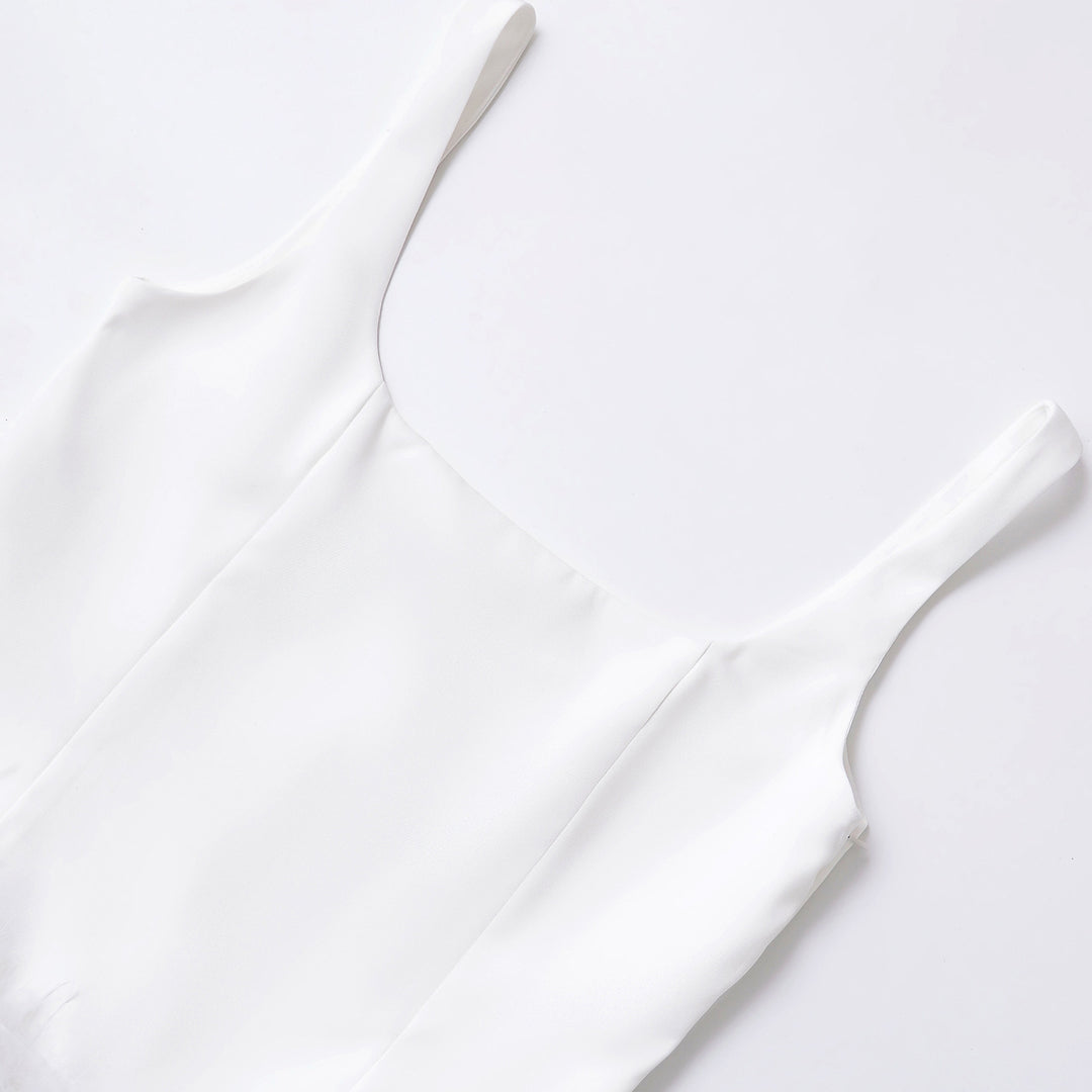 Femme Sleek Crop Top med Fjerkantet Kant Stilla