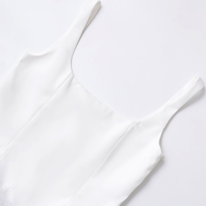 Femme Sleek Crop Top med Fjerkantet Kant Stilla