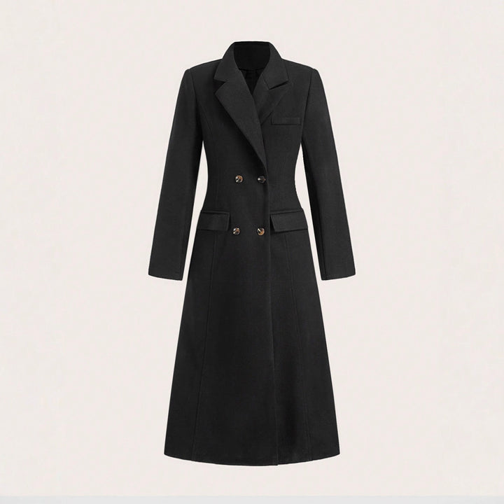 Kvinders elegante, skræddersyede gåka coat med dobbelt knaplukning og stilfulde revers Stilla