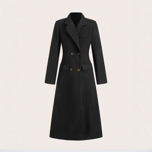 Kvinders elegante, skræddersyede gåka coat med dobbelt knaplukning og stilfulde revers Stilla
