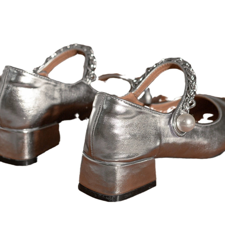 Dame Mode Slingback-pumps med elegante smykkedetaljer og komfortabel blokhæl Stilla