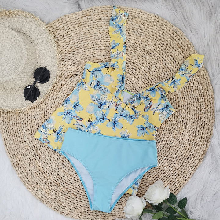 Dame to-delt bikini sæt med legende blomsterdesign og komfortabel underdel Stilla