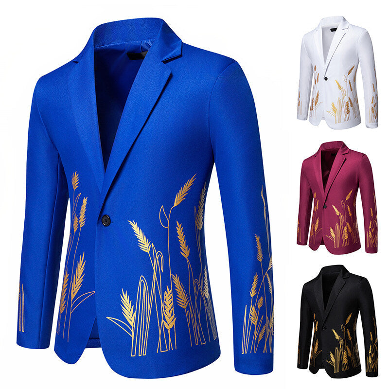 Herrer Broderet Blomster Blazer Stilla