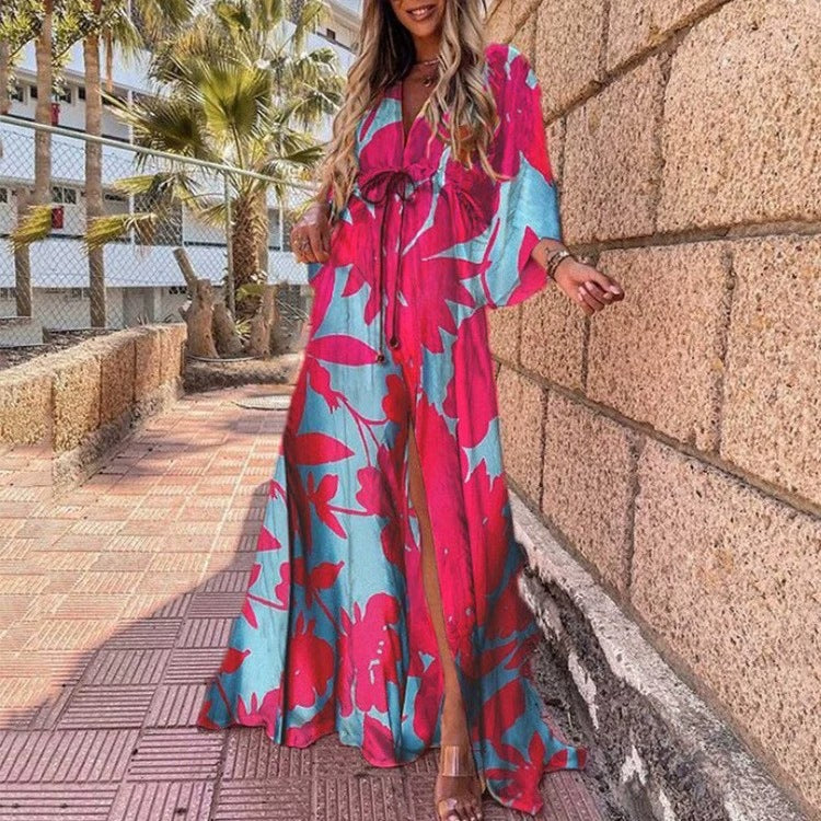 Dame maxikjole med blomsterprint Stilla