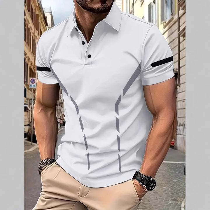 Herrer polo shirt med trendy sportsligt design og åndbare egenskaber Stilla