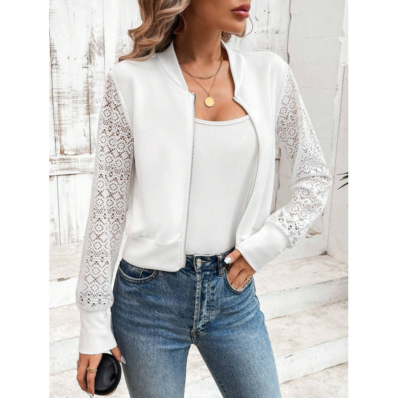 Damen Freizeitjacke mit stilvollen Spitzeinsätzen Skovae