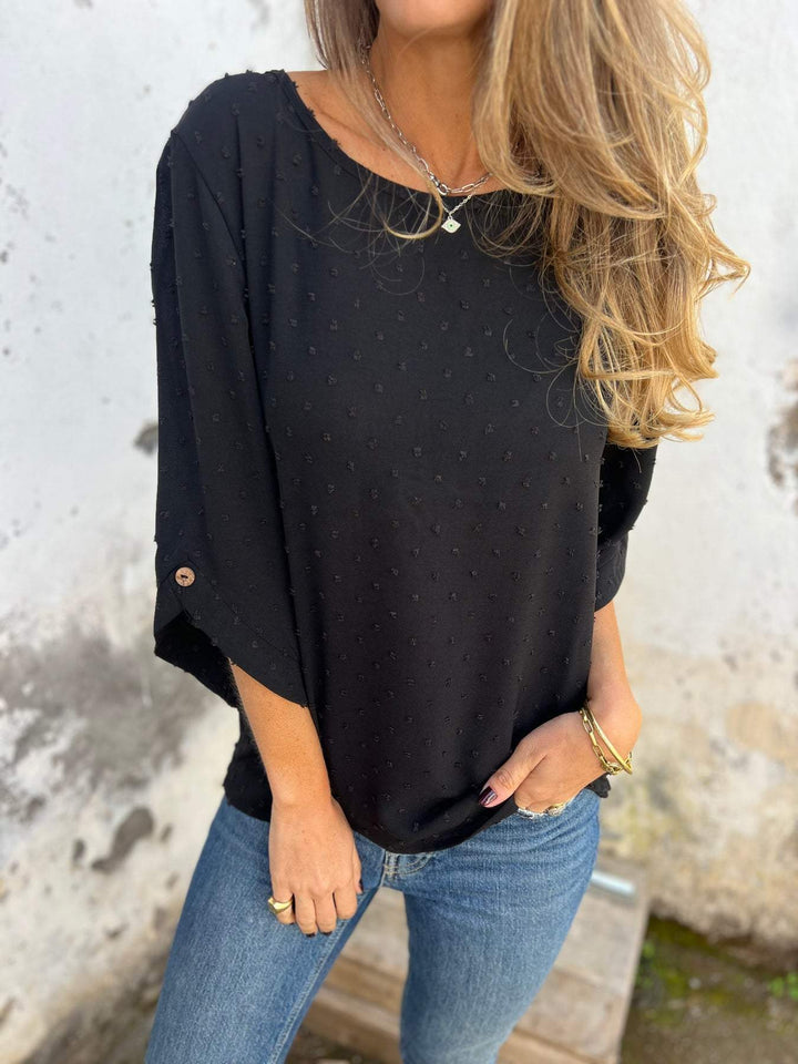 Damebluse med struktureret overflade og fashionable ¾-ærmer Stiila