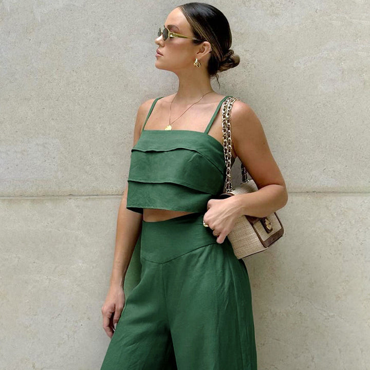 Damer videre kombinerbar todelt sæt med cropped top og palazzo-bukser Stilla