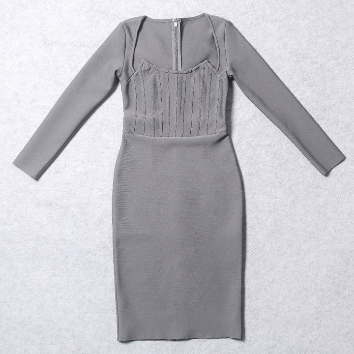 Dame Elegant figursyet Midi-Kjole med struktureret Bustier-overdel Stilla