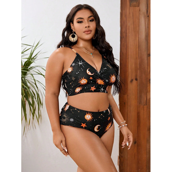 Dame triangle bikini med bundet top og legende stjernemønster Skovae