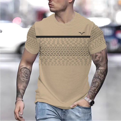 Herre T-shirt med struktureret trekantmønster og åndbar materialeteknologi Stilla