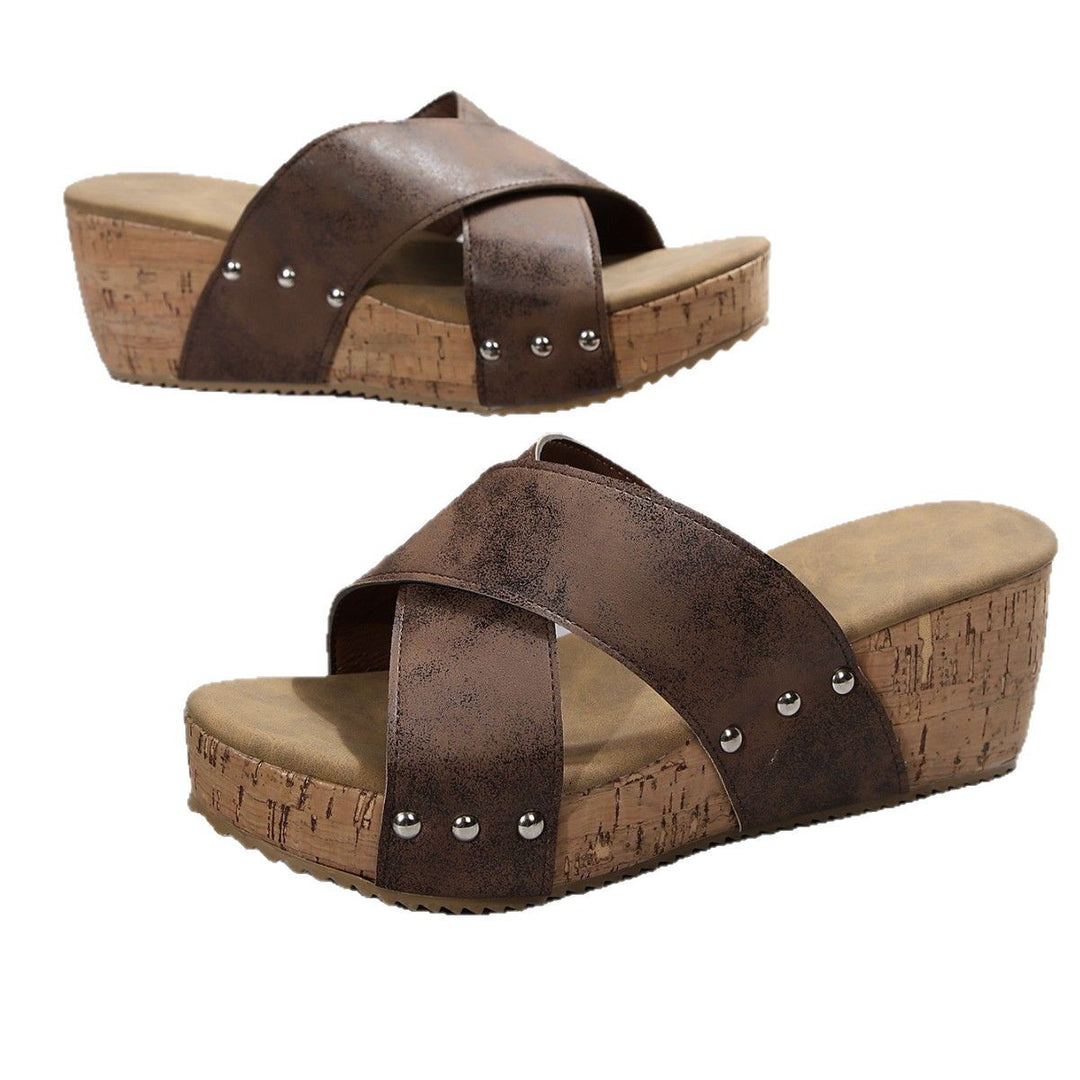 Dame Wedge-sandaler med elastisk overdel og skridsikker sål Stilla