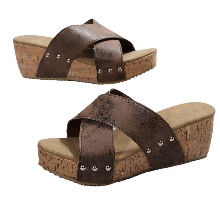 Dame Wedge-sandaler med elastisk overdel og skridsikker sål Stilla