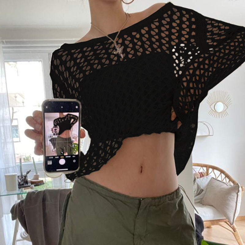 Femme Hæklet Off-Shoulder Pullover Stilla