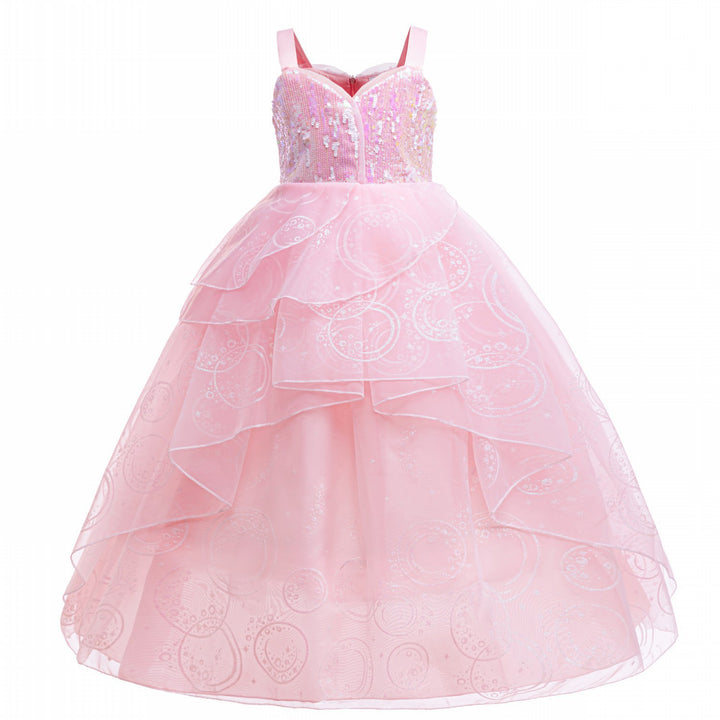 Dame festligt prinsesskjole med perler og voluminøs tylskørt Stilla
