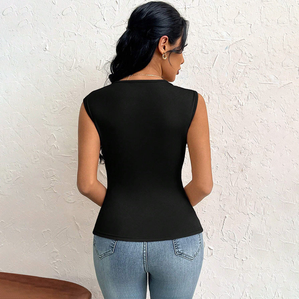 Kvindernes asymmetrisk top med elegant drapering og fashionable udskæring Stilla